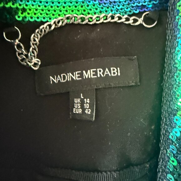 Nadine Merabi Karla Blazer + Shorts (full suit), Green + Blue sequence - Picture 3 of 3